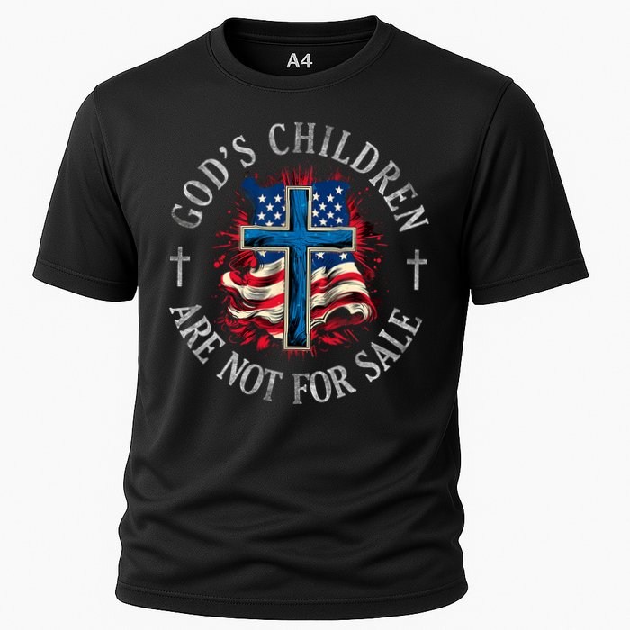 Gods Children Are Not For Sale Shirts Cross Christian Cooling Performance Crew T-Shirt