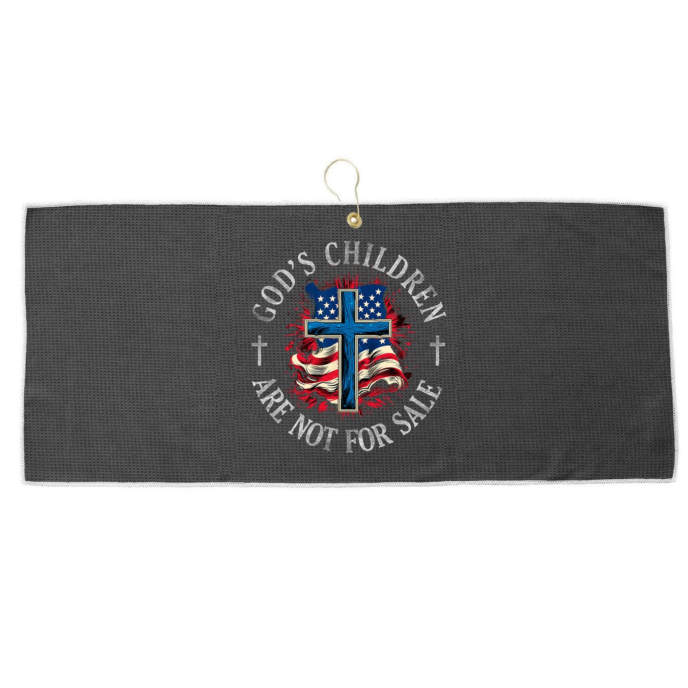 Gods Children Are Not For Sale Shirts Cross Christian Large Microfiber Waffle Golf Towel