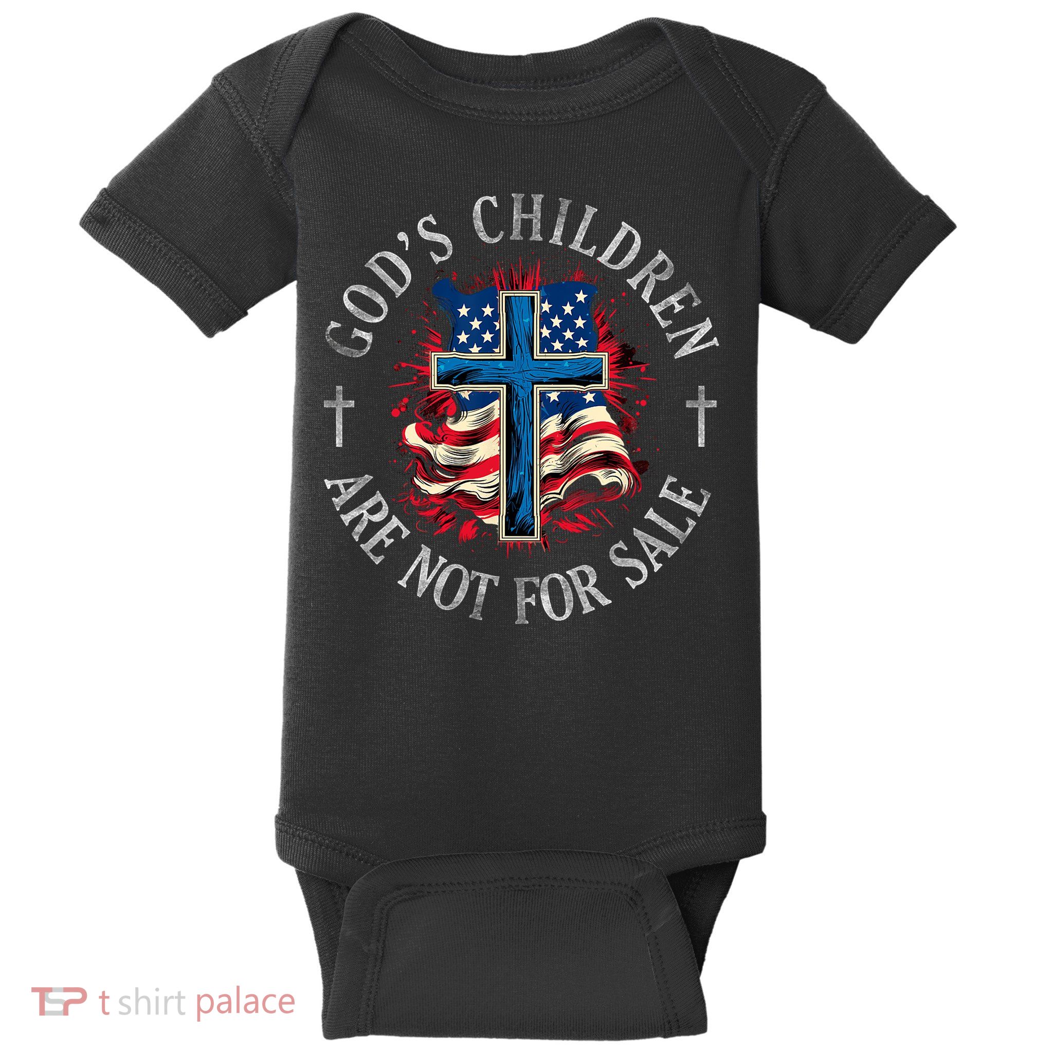 Gods Children Are Not For Sale Shirts Cross Christian Baby Bodysuit
