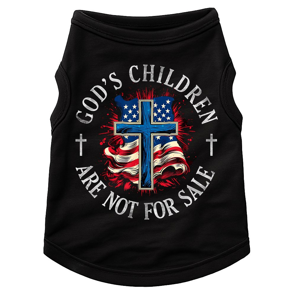 Gods Children Are Not For Sale Cross Christian Doggie Tank