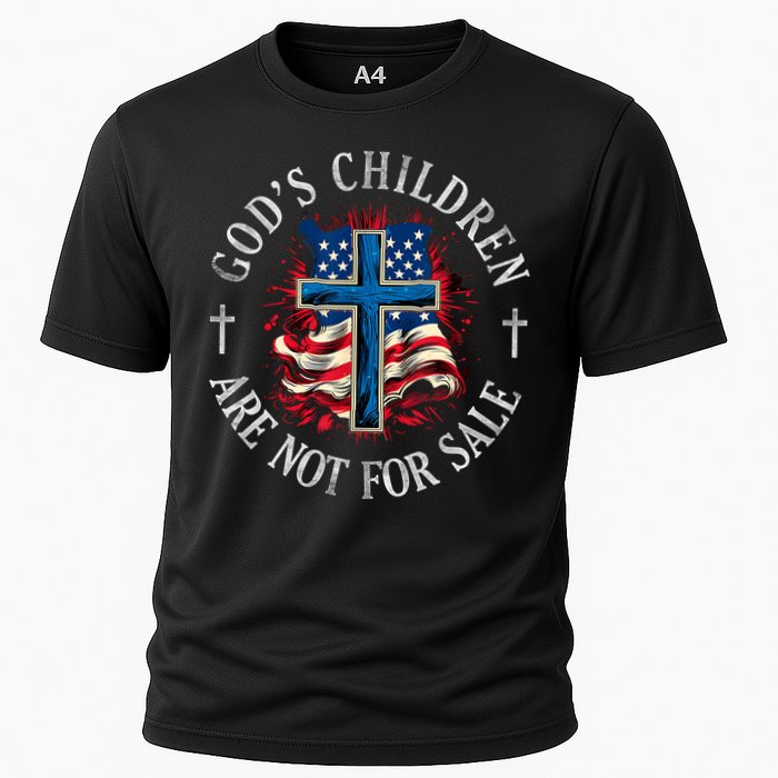 Gods Children Are Not For Sale Cross Christian Cooling Performance Crew T-Shirt