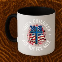 Gods Children Are Not For Sale Cross Christian Mug