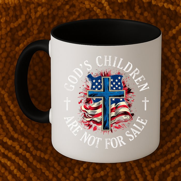 Gods Children Are Not For Sale Cross Christian Mug