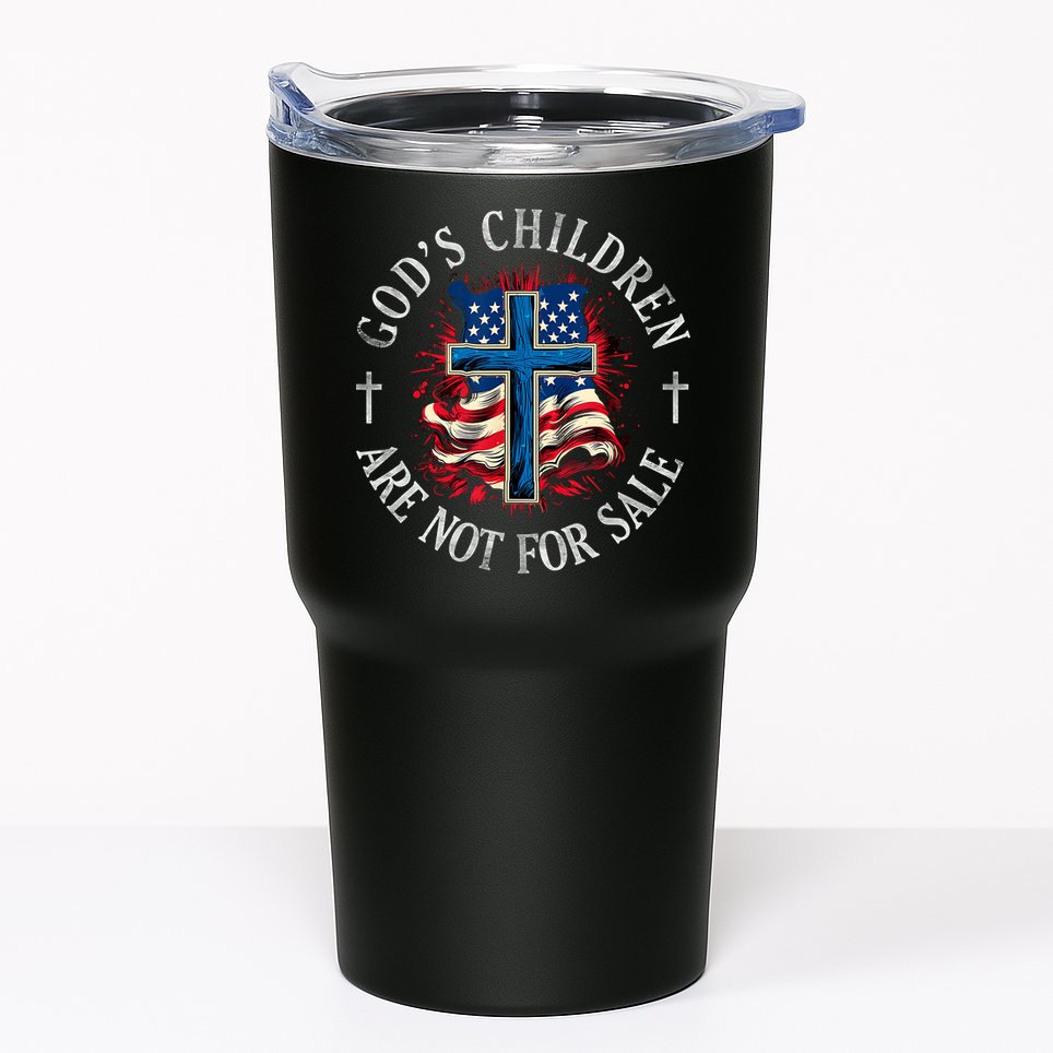 Gods Children Are Not For Sale Cross Christian Tumbler