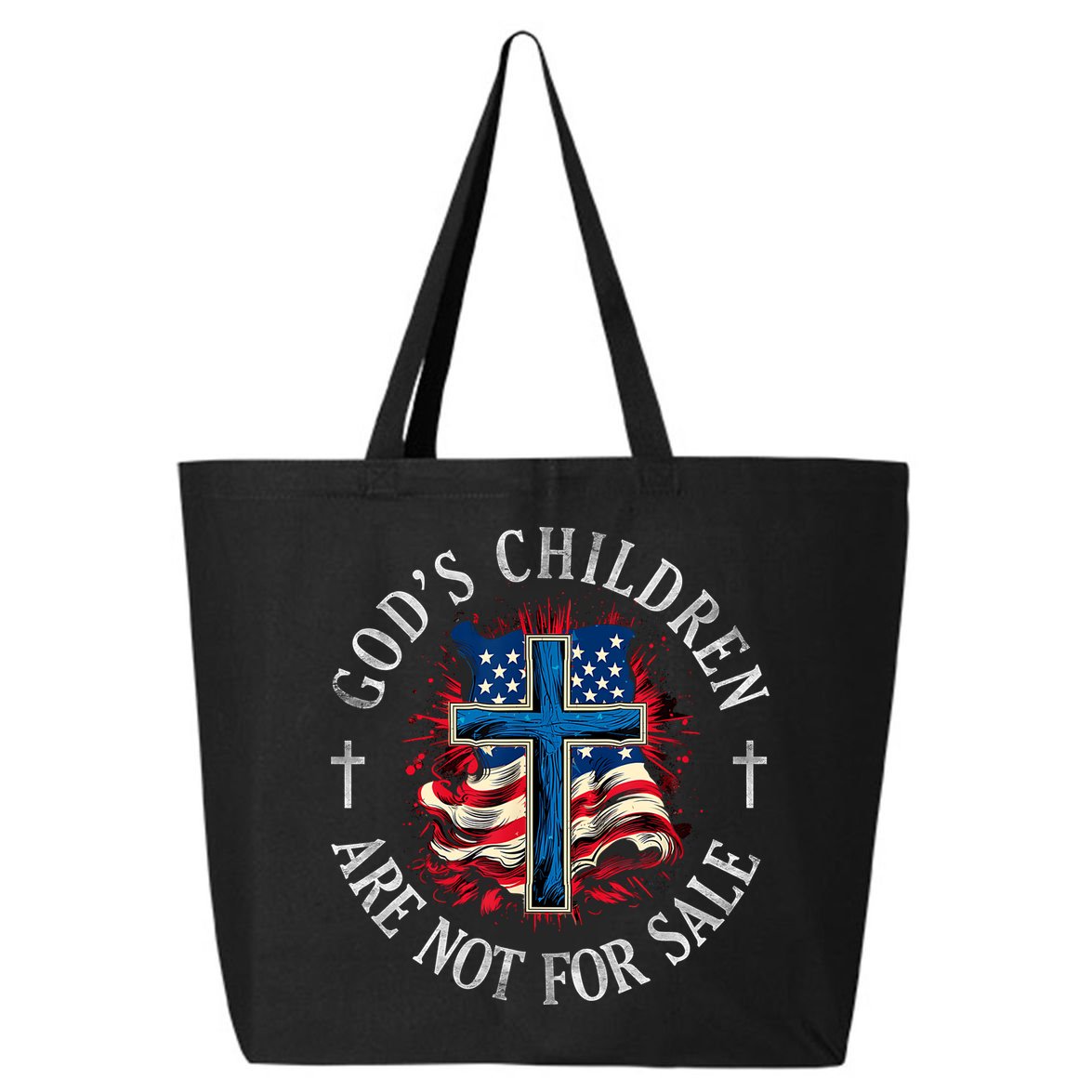 Gods Children Are Not For Sale Cross Christian 25L Jumbo Tote