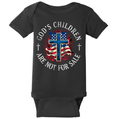 Gods Children Are Not For Sale Cross Christian Baby Bodysuit