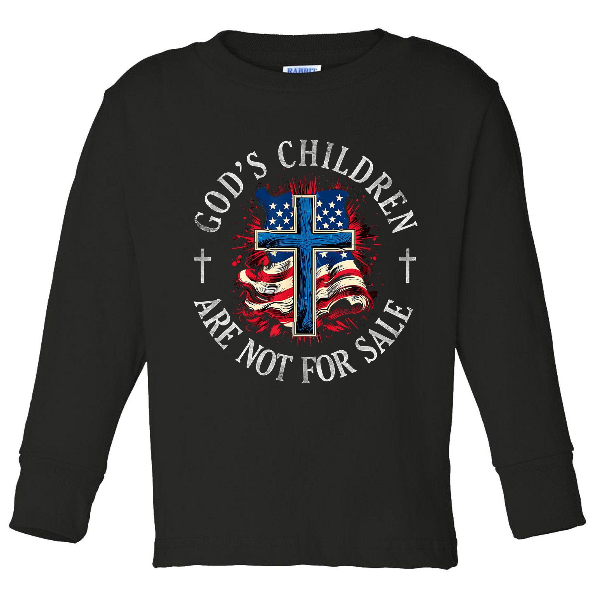 Gods Children Are Not For Sale Cross Christian Toddler Long Sleeve Shirt