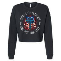 Gods Children Are Not For Sale Cross Christian Cropped Pullover Crew