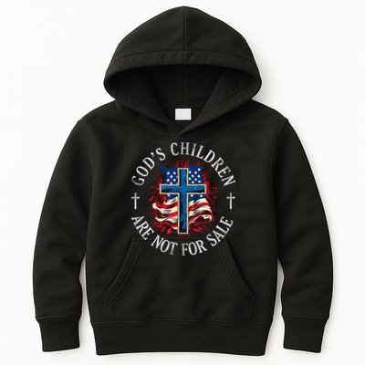 Gods Children Are Not For Sale Cross Christian Kids Hoodie