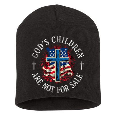 Gods Children Are Not For Sale Cross Christian Short Acrylic Beanie