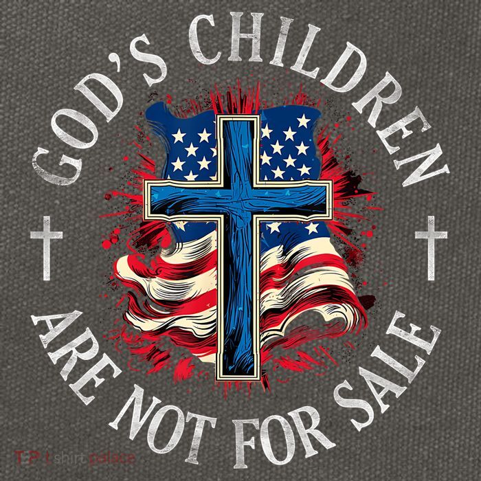 Gods Children Are Not For Sale Cross Christian Cotton Canvas Backpack