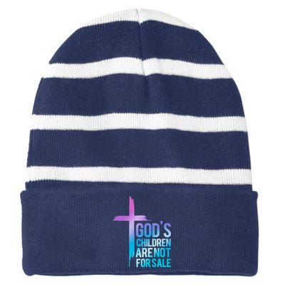 Gods Children Are Not For Sale Protect Children Striped Beanie with Solid Band