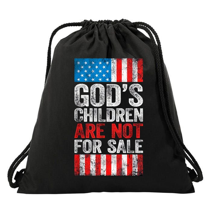Gods Children Are Not For Sale Protect Children Drawstring Bag