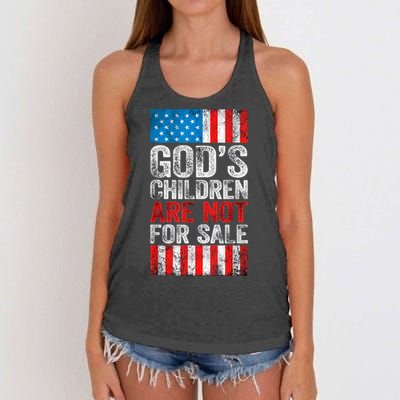 Gods Children Are Not For Sale Protect Children Women's Knotted Racerback Tank