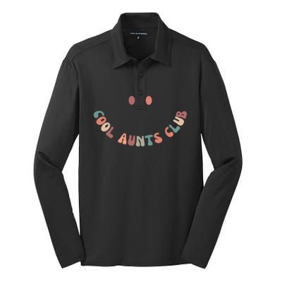 Groovy Cool Aunts Club Auntie Mothers Day (Both Sides) Gift Silk Touch Performance Long Sleeve Polo