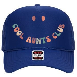 Groovy Cool Aunts Club Auntie Mothers Day (Both Sides) Gift High Crown Mesh Back Trucker Hat