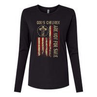 GodS Children Are Not For Sale Gift Womens Cotton Relaxed Long Sleeve T-Shirt