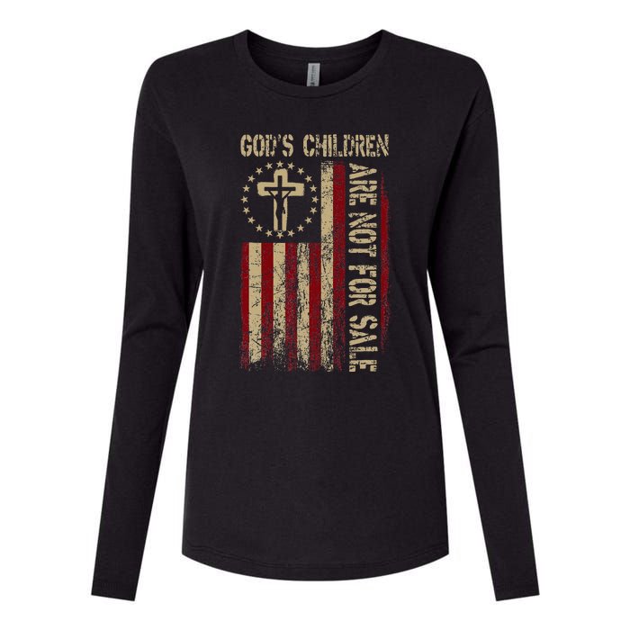 GodS Children Are Not For Sale Gift Womens Cotton Relaxed Long Sleeve T-Shirt