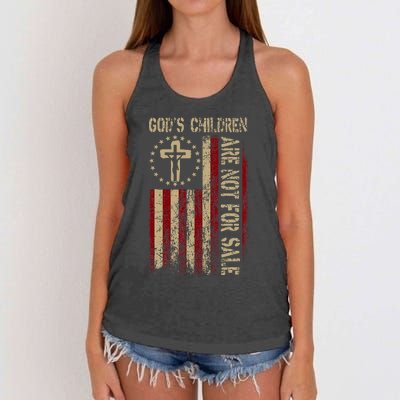 GodS Children Are Not For Sale Gift Women's Knotted Racerback Tank