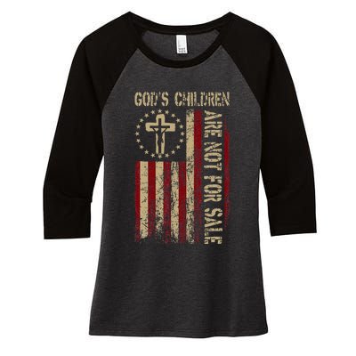 GodS Children Are Not For Sale Gift Women's Tri-Blend 3/4-Sleeve Raglan Shirt