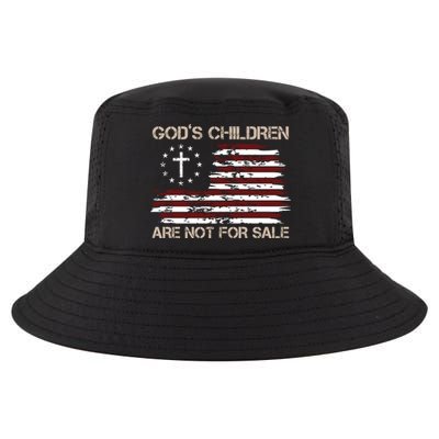 Gods Children Are Not For Sale American Flag Cross Cool Comfort Performance Bucket Hat