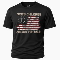 Gods Children Are Not For Sale American Flag Cross Cooling Performance Crew T-Shirt