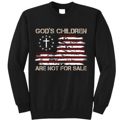 Gods Children Are Not For Sale American Flag Cross Sweatshirt