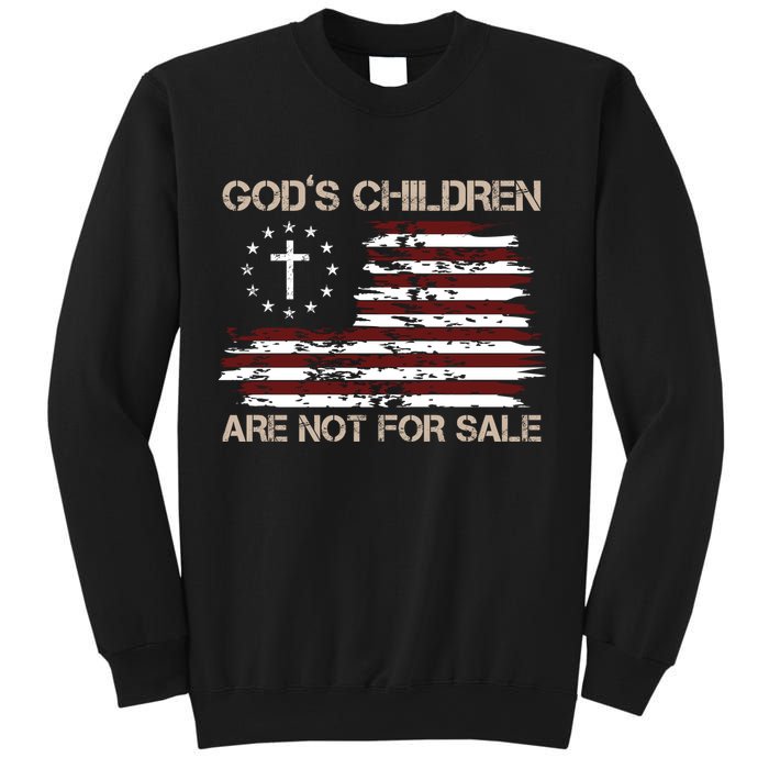 Gods Children Are Not For Sale American Flag Cross Sweatshirt