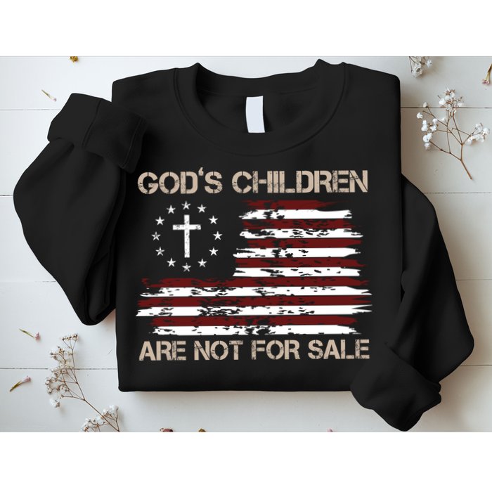 Gods Children Are Not For Sale American Flag Cross Sweatshirt