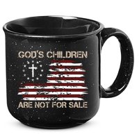 Gods Children Are Not For Sale American Flag Cross 15oz Campfire Ceramic Mug