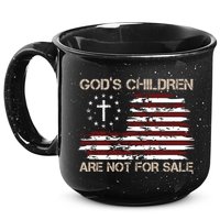 Gods Children Are Not For Sale American Flag Cross 15oz Campfire Ceramic Mug