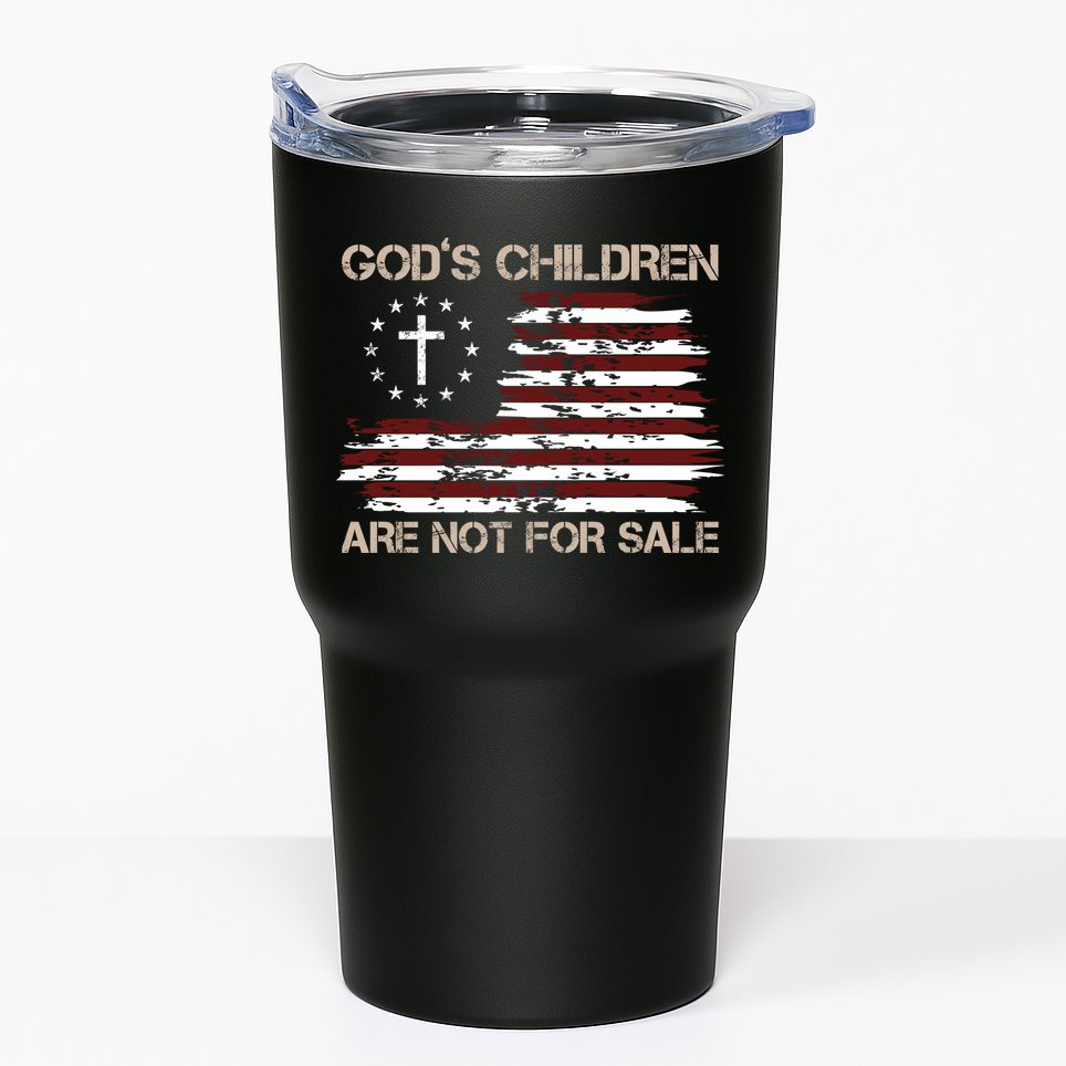 Gods Children Are Not For Sale American Flag Cross Tumbler