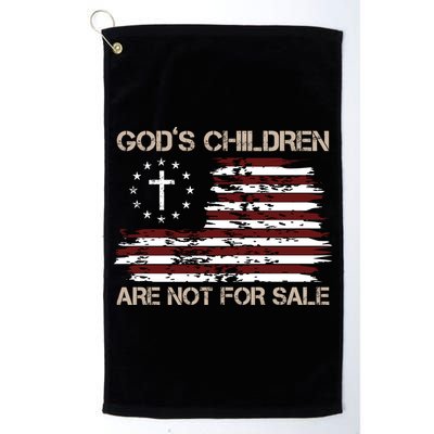 Gods Children Are Not For Sale American Flag Cross Golf Towel