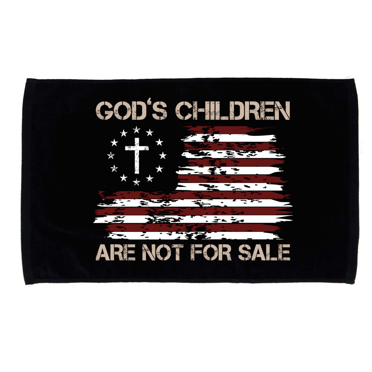 Gods Children Are Not For Sale American Flag Cross Microfiber Hand Towel