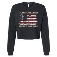 Gods Children Are Not For Sale American Flag Cross Cropped Pullover Crew