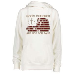 Gods Children Are Not For Sale American Flag Cross Womens Funnel Neck Pullover Hood