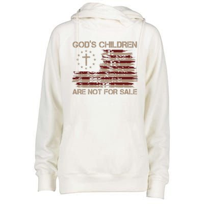 Gods Children Are Not For Sale American Flag Cross Womens Funnel Neck Pullover Hood