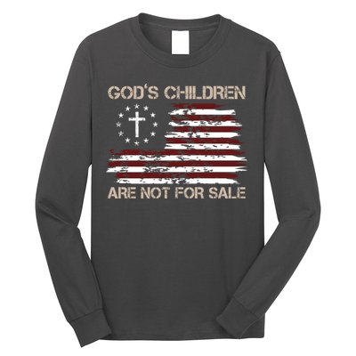 Gods Children Are Not For Sale American Flag Cross Long Sleeve Shirt