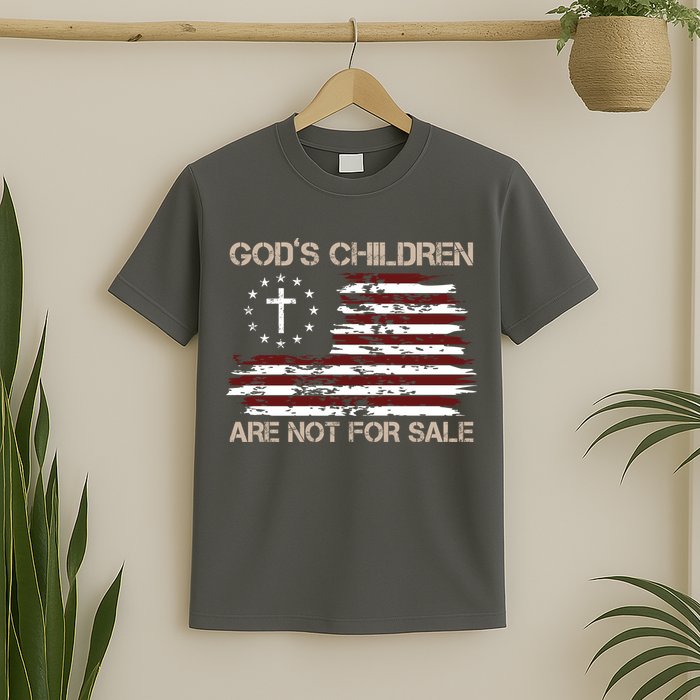 Gods Children Are Not For Sale American Flag Cross T-Shirt