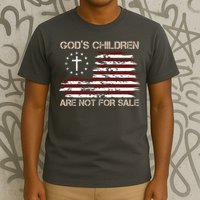 Gods Children Are Not For Sale American Flag Cross T-Shirt
