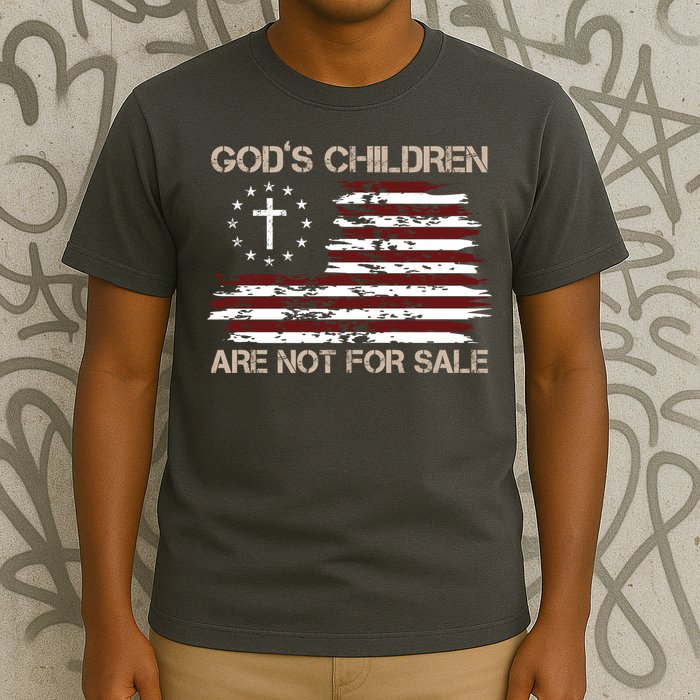 Gods Children Are Not For Sale American Flag Cross T-Shirt
