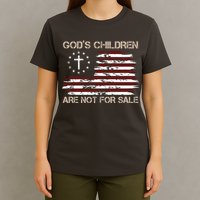 Gods Children Are Not For Sale American Flag Cross T-Shirt