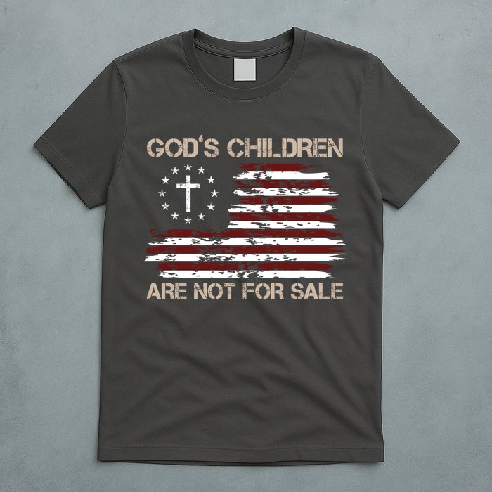 Gods Children Are Not For Sale American Flag Cross T-Shirt