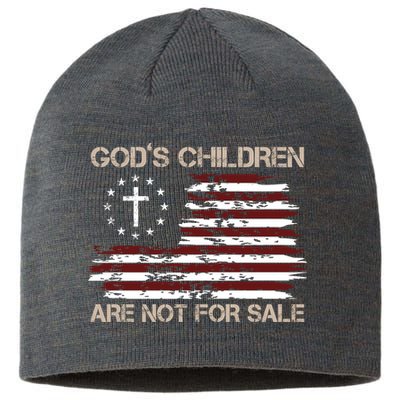 Gods Children Are Not For Sale American Flag Cross Sustainable Beanie