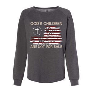 Gods Children Are Not For Sale American Flag Cross Womens California Wash Sweatshirt