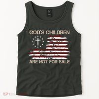 Gods Children Are Not For Sale American Flag Cross Tank Top