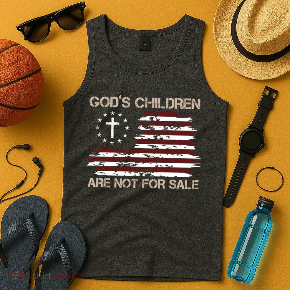 Gods Children Are Not For Sale American Flag Cross Tank Top