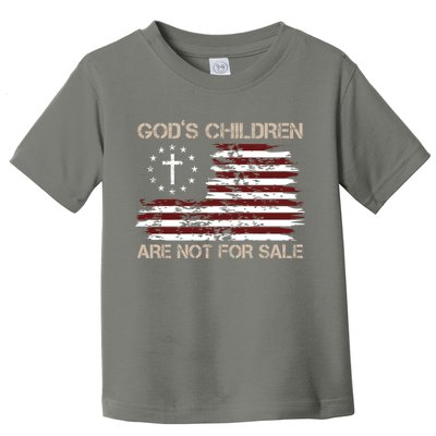 Gods Children Are Not For Sale American Flag Cross Toddler T-Shirt