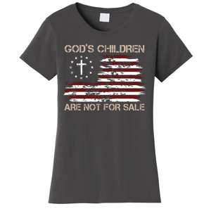 Gods Children Are Not For Sale American Flag Cross Women's T-Shirt