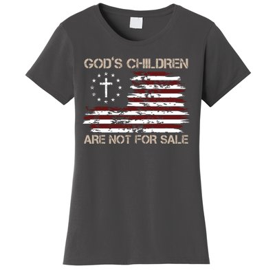 Gods Children Are Not For Sale American Flag Cross Women's T-Shirt